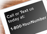 Call or Text us at 1-800-YourNumber written on a chalkboard