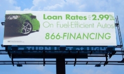 Auto loan billboard using 1-866-FINANCING