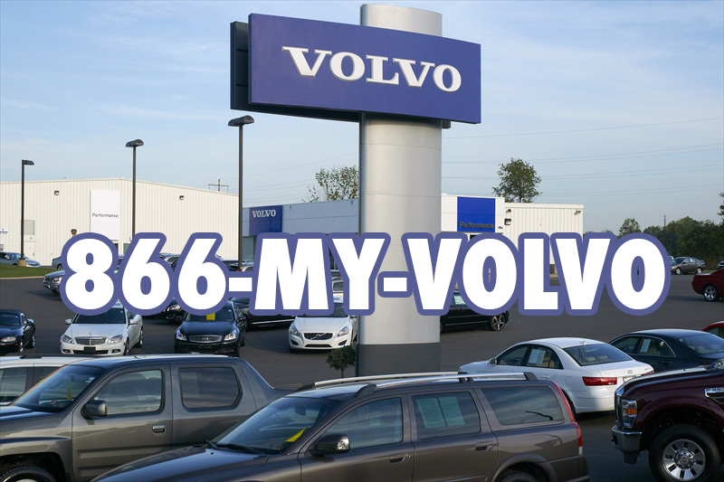 Volvo car lot with Volvo sign using 1-866-MY-VOLVO