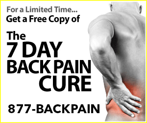 7 Day Backpain Cure Sign using 1-877-BACKPAIN