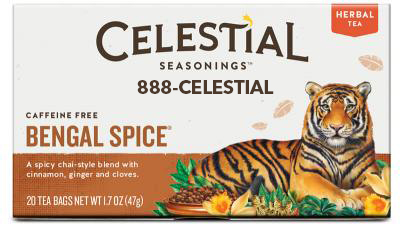 Celestial brand tea using 1-888-CELESTIAL