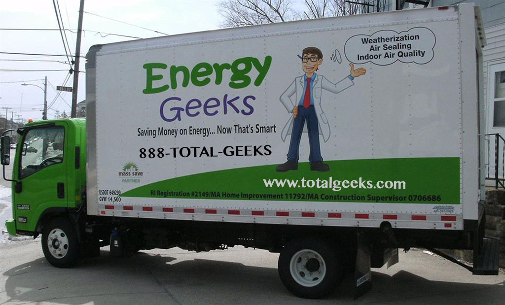 Delivery truck with 1-888-TOTAL-GEEKS